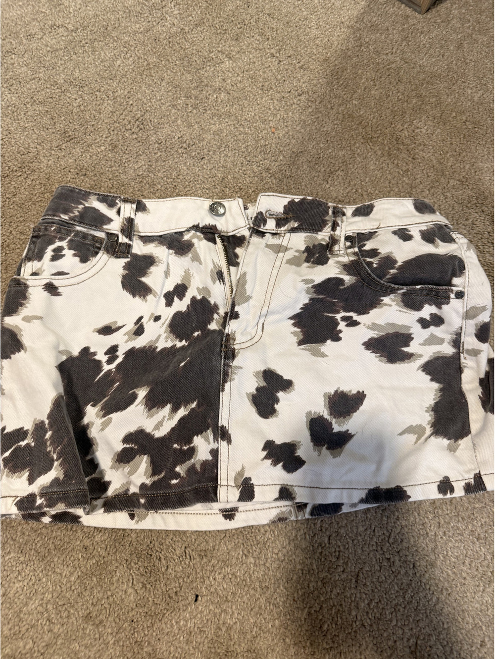 Celebrity Pink cow print mini skirt
